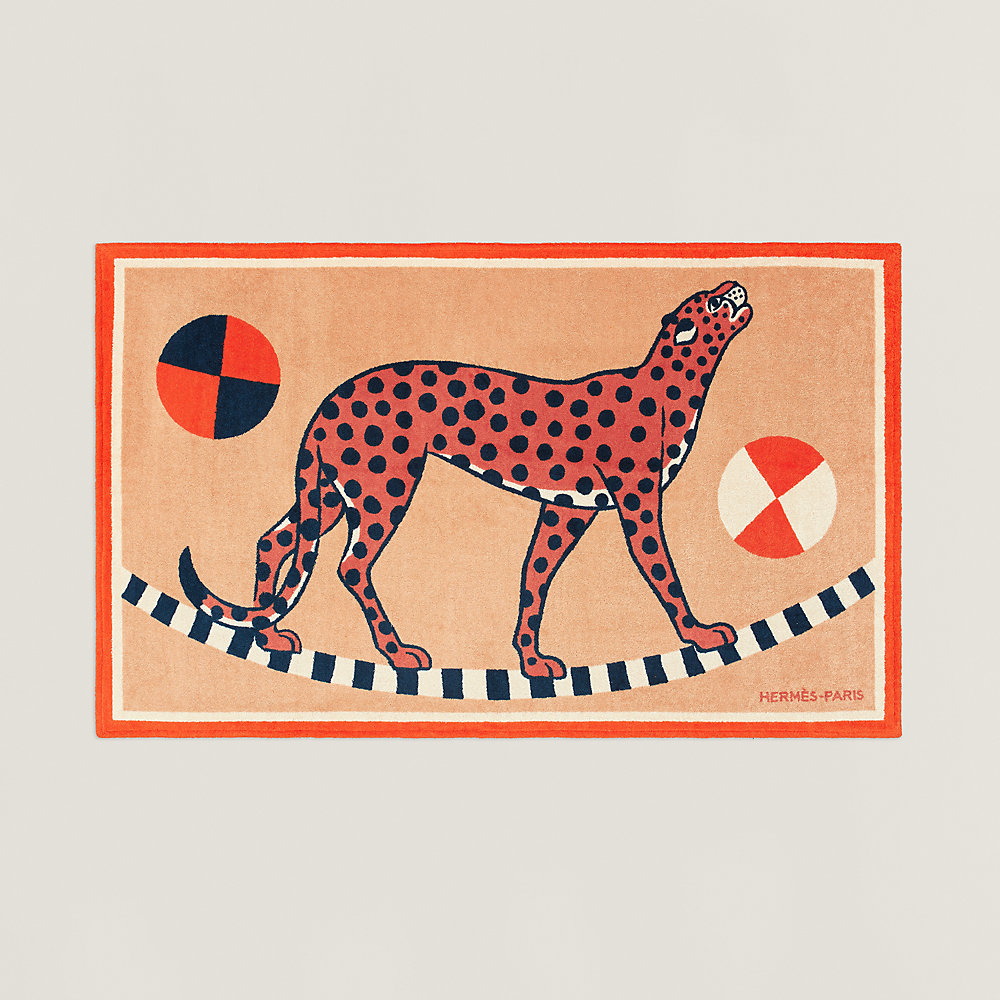 Le Guepard en Equilibre beach towel - Red | Hermès USA